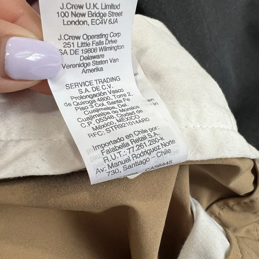 J.Crew Men's The Tech Thompson Pants Flex Size 32x34 Beige‎ Tapered